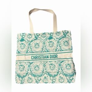 Brand New in Bag GWP Dior Green and Cream Tote Bag
